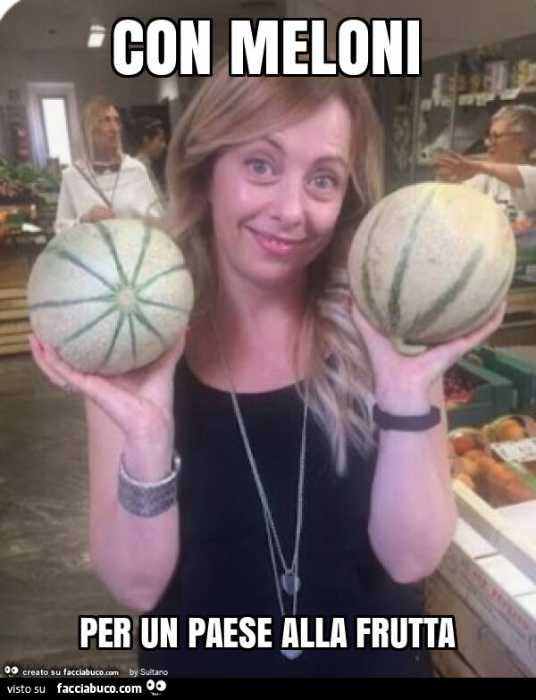 Con meloni per un paese alla frutta