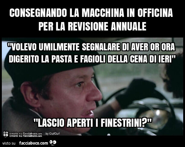 Consegnando la macchina in officina per la revisione annuale
