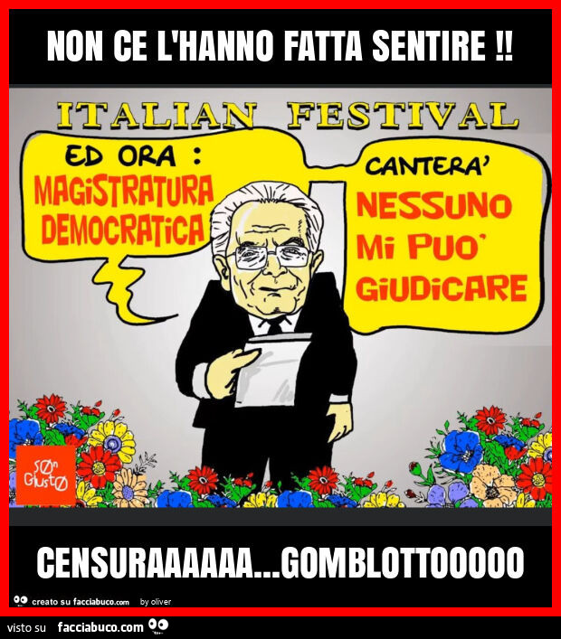 Non ce l'hanno fatta sentire! Censuraaaaaa&hellip; gomblottooooo