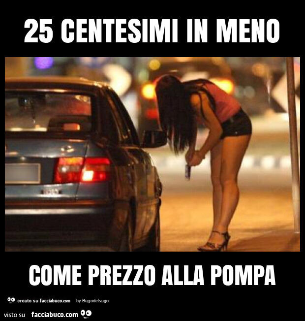 25 centesimi in meno come prezzo alla pompa