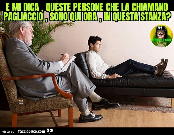E mi dica queste persone che la chiamano pagliaccio sono qui ora in questa stanza