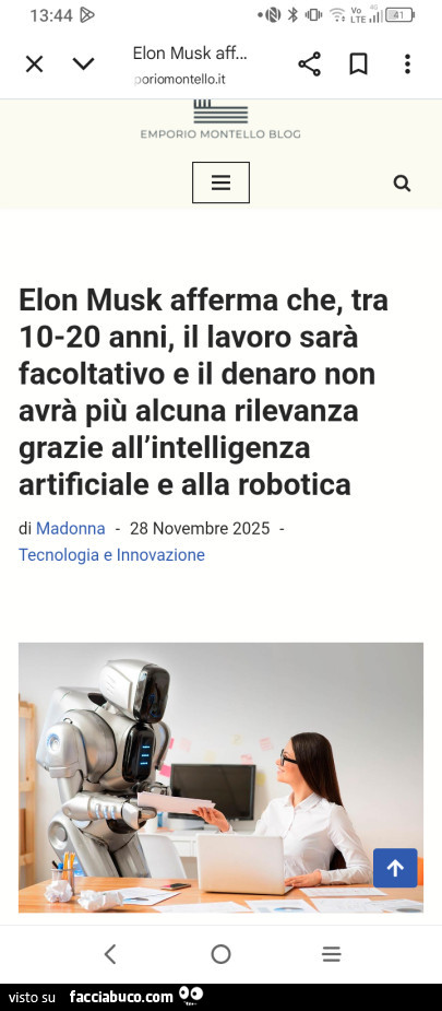 Elon Musk afferma che, tra 10-20 anni, il lavoro sarà facoltativo e il denaro non avrà più alcuna rilevanza grazie all'intelligenza artificiale e alla robotica