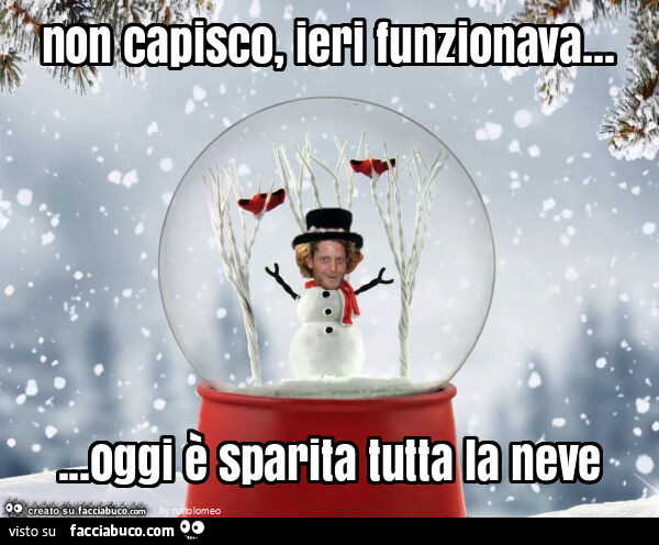 Non capisco, ieri funzionava… oggi è sparita tutta la neve