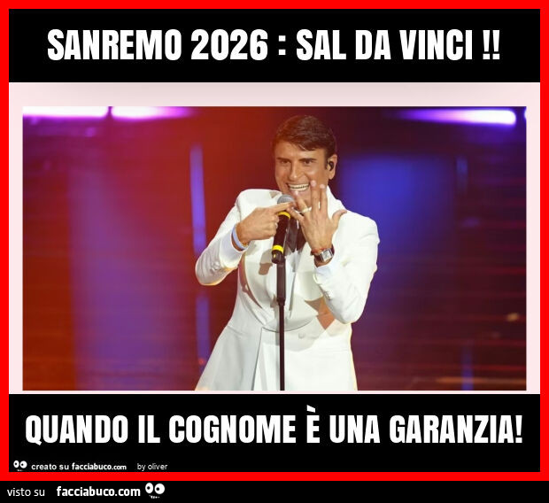 Sanremo 2026: sal da vinci! Quando il cognome È una garanzia