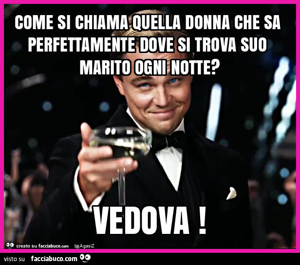 Come si chiama quella donna che sa perfettamente dove si trova suo marito ogni notte? Vedova