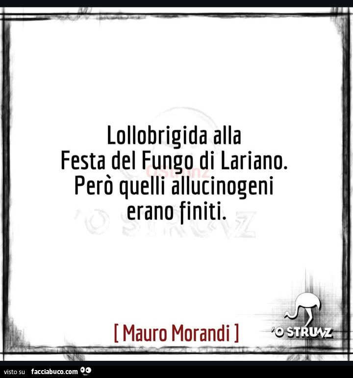 Lollobrigida alla festa del fungo di lariano. Però quelli allucinogeni erano finiti