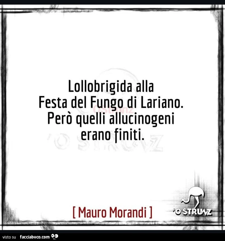 Lollobrigida alla festa del fungo di lariano. Però quelli allucinogeni erano finiti