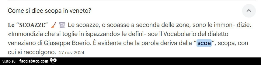Come si dice scopa in veneto? Le scoazze, o scoasse a seconda delle zone, sono le immondizie