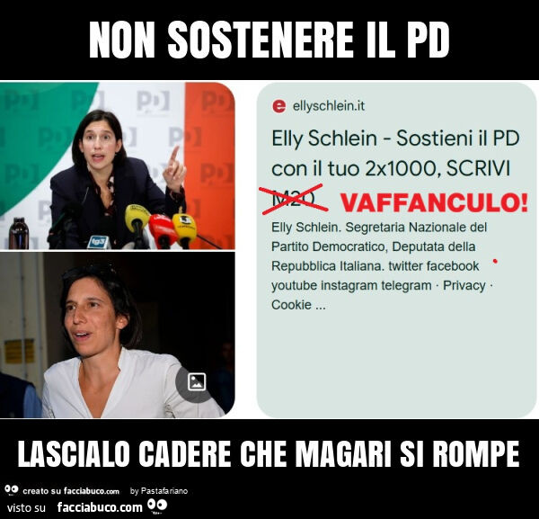 Non sostenere il pd lascialo cadere che magari si rompe