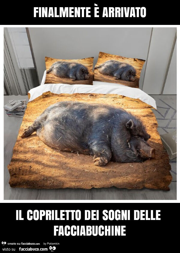 Finalmente è arrivato il copriletto dei sogni delle facciabuchine