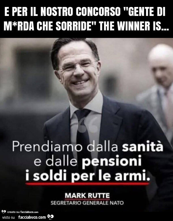 E per il nostro concorso "gente di m*rda che sorride" the winner is
