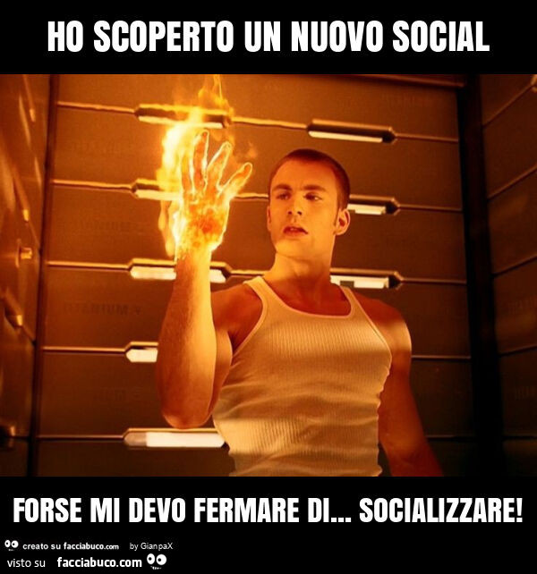 Ho scoperto un nuovo social forse mi devo fermare di… socializzare
