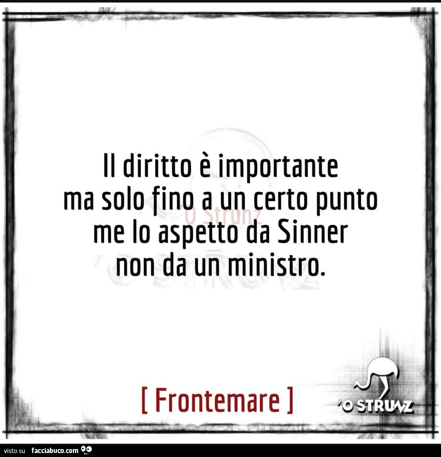 Il diritto è importante ma solo fino a un certo punto me lo aspetto da sinner non da un ministro