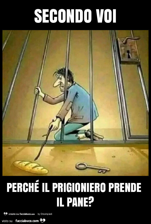 Secondo voi perché il prigioniero prende il pane?