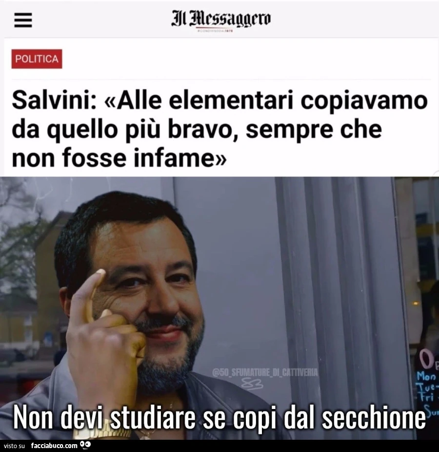 Non devi studiare se copi dal secchione