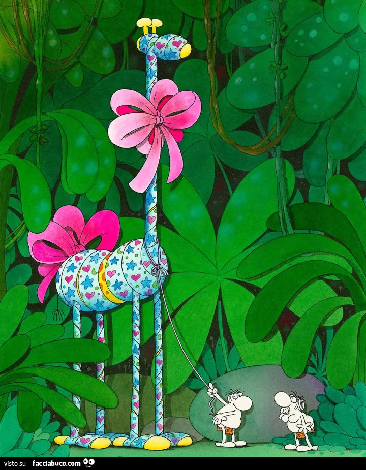 Mordillo regala giraffa