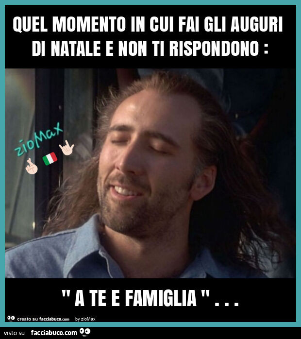 Quel momento in cui fai gli auguri di natale e non ti rispondono: " a te e famiglia "