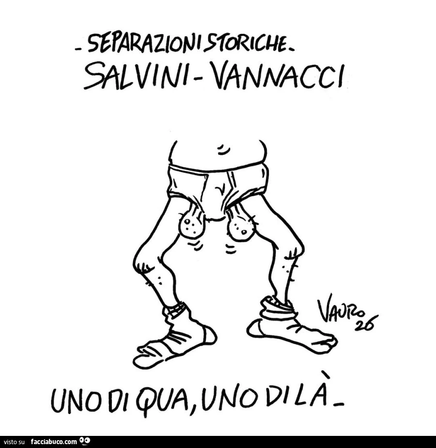 Separazioni storiche. Salvini Vannacci. Uno di qua, uno di là