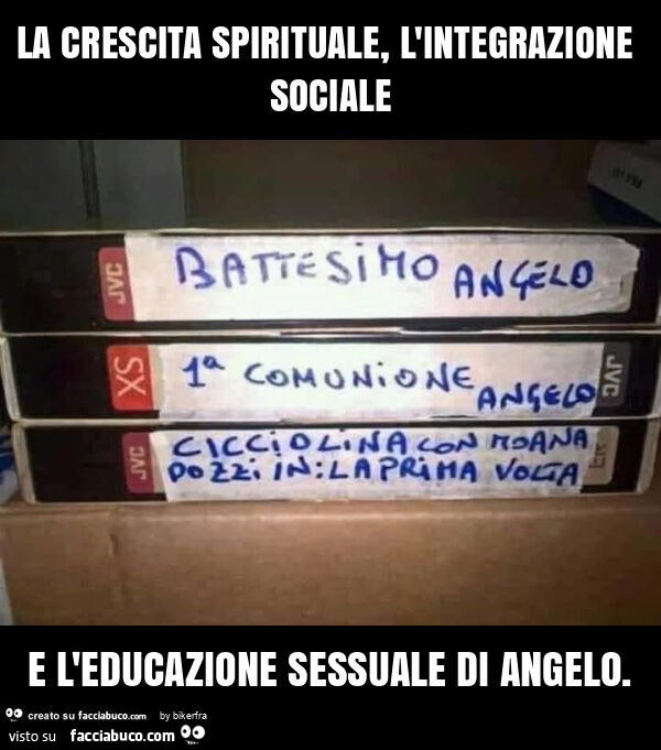La crescita spirituale, l'integrazione sociale e l'educazione sessuale di angelo