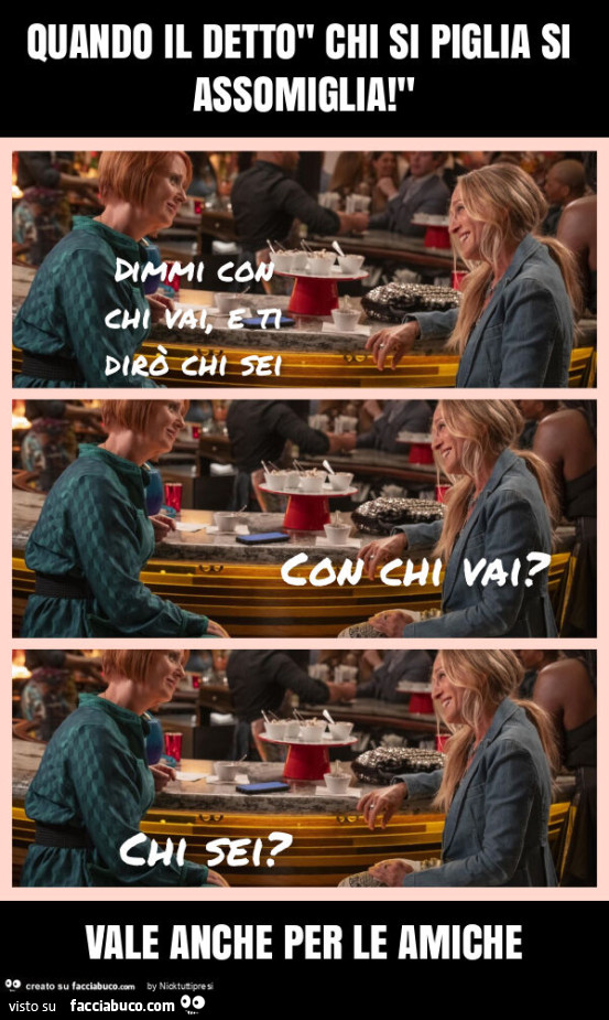 Quando il detto" chi si piglia si assomiglia! " Vale anche per le amiche
