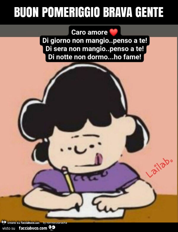 Buon pomeriggio brava gente