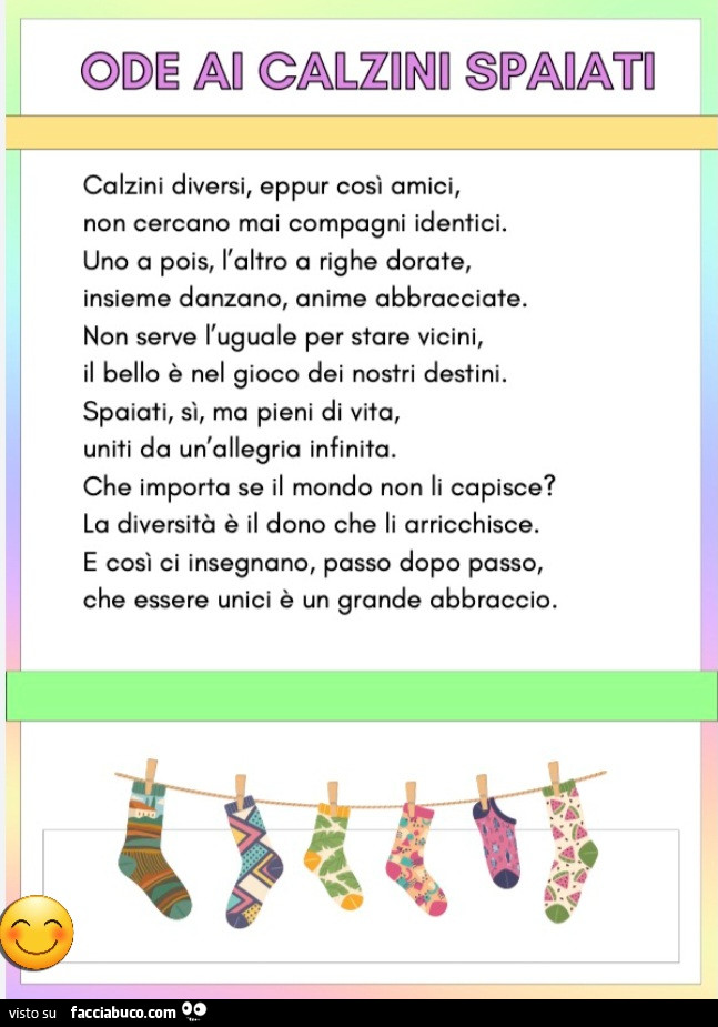 Ode ai calzini spaiati