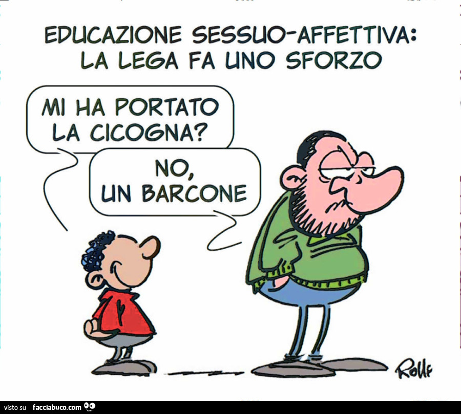 Educazione sessuo-affettiva: la lega fa uno sforzo mi ha portato la cicogna? No, un barcone