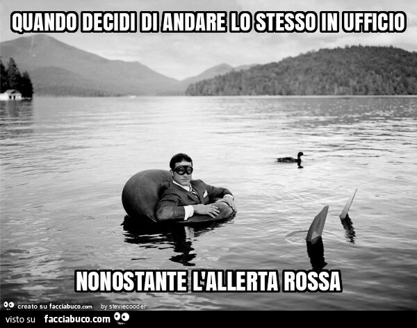 Quando decidi di andare lo stesso in ufficio nonostante l'allerta rossa