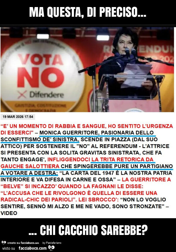 Ma questa, di preciso… chi cacchio sarebbe?