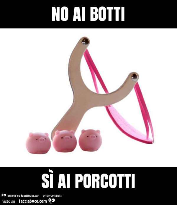 No ai botti sì ai porcotti
