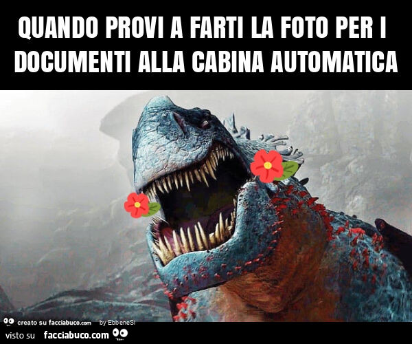 Quando provi a farti la foto per i documenti alla cabina automatica