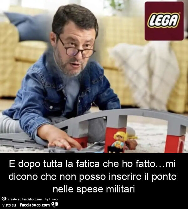E dopo tutta la fatica che ho fatto… mi dicono che non posso inserire il ponte nelle spese militari