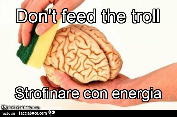 Don't feed the troll strofinare con energia
