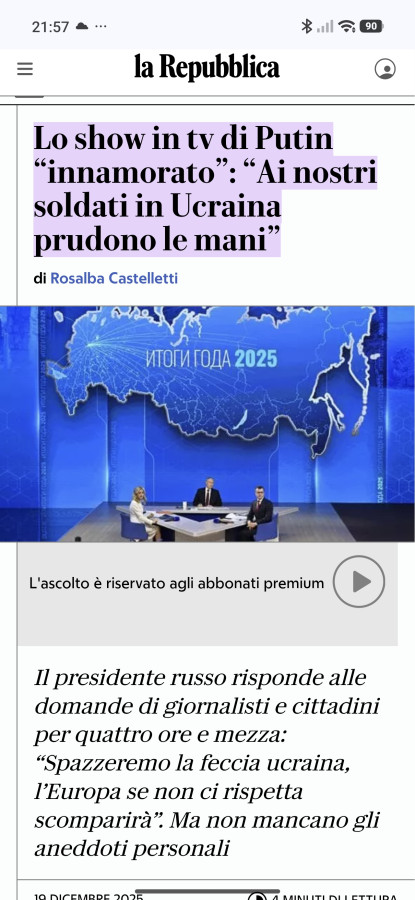 Dichiarazione di Putin