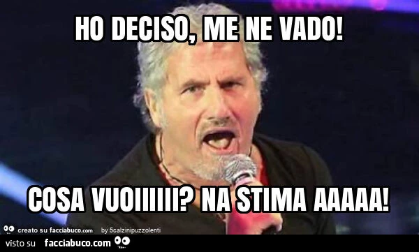 Ho deciso, me ne vado! Cosa vuoiiiiii? Na stima aaaaa