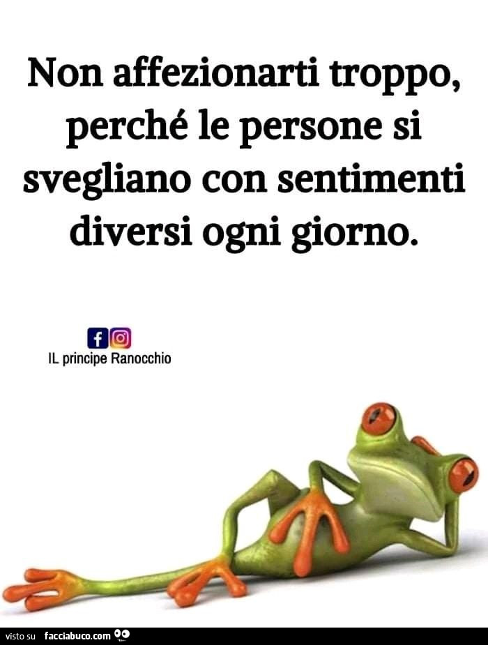 Non affezionarti troppo, perché le persone si svegliano con sentimenti diversi ogni giorno