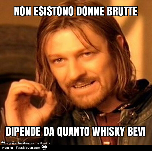 Non esistono donne brutte dipende da quanto whisky bevi