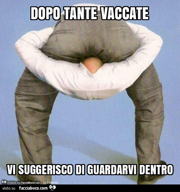 Dopo tante vaccate vi suggerisco di guardarvi dentro
