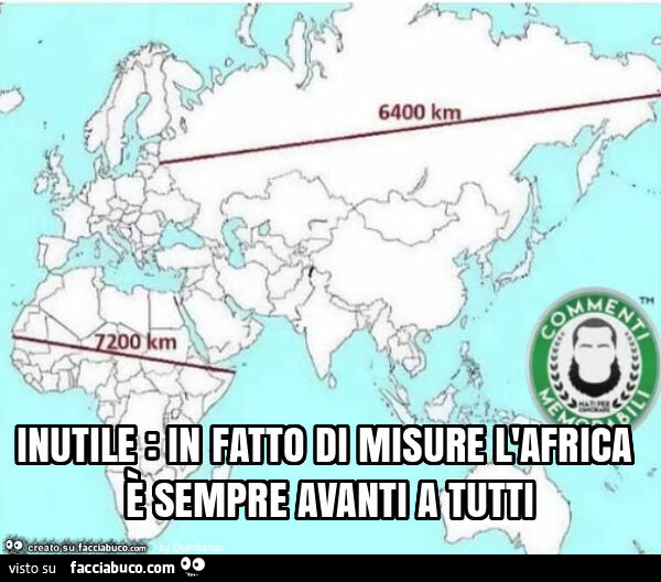 Inutile: in fatto di misure l'africa è sempre avanti a tutti