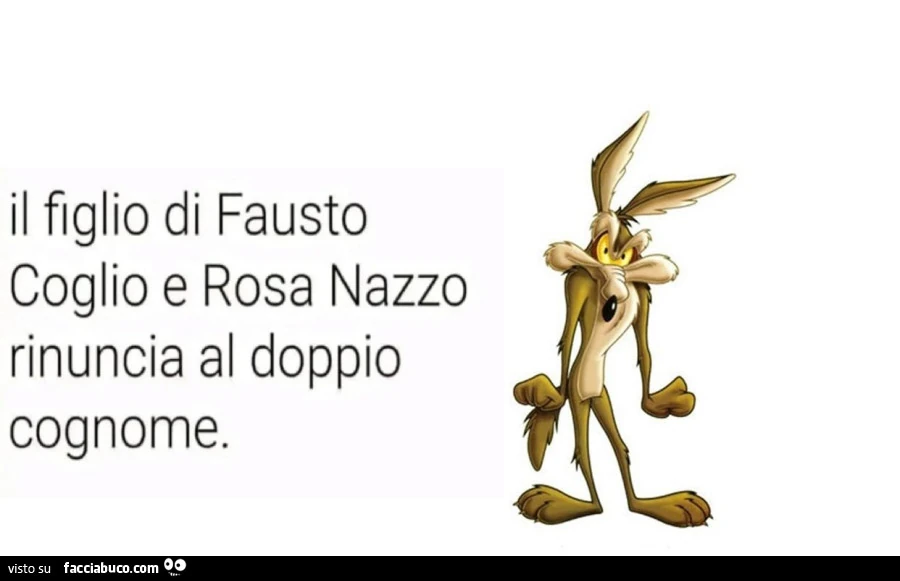 Il figlio di fausto coglio e rosa nazzo rinuncia al doppio cognome
