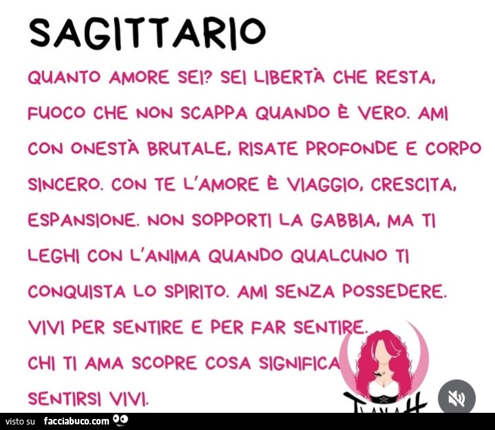 Sagittario quanto amore sei? Sei libertà che resta, fuoco che scappa quando è vero