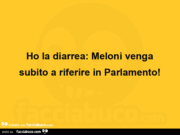 Ho la diarrea: meloni venga subito a riferire in parlamento