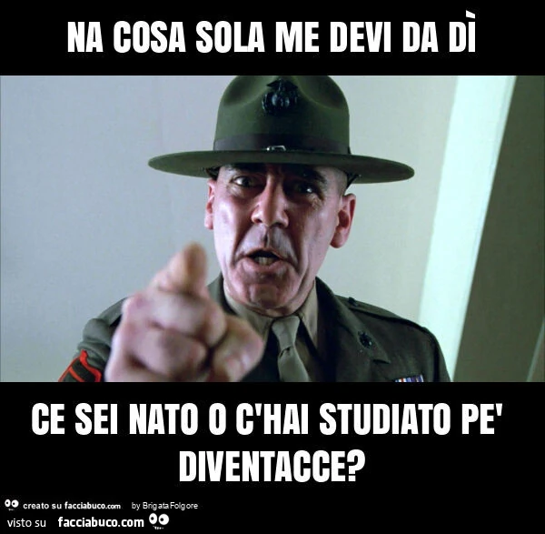 Na cosa sola me devi da dรฌ ce sei nato o c'hai studiato pรจ diventacce?