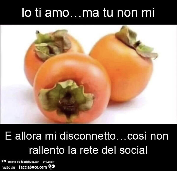 Io ti amo… ma tu non mi e allora mi disconnetto… così non rallento la rete del social