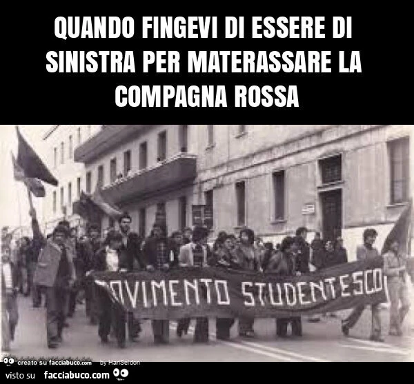 Quando fingevi di essere di sinistra per materassare la compagna rossa