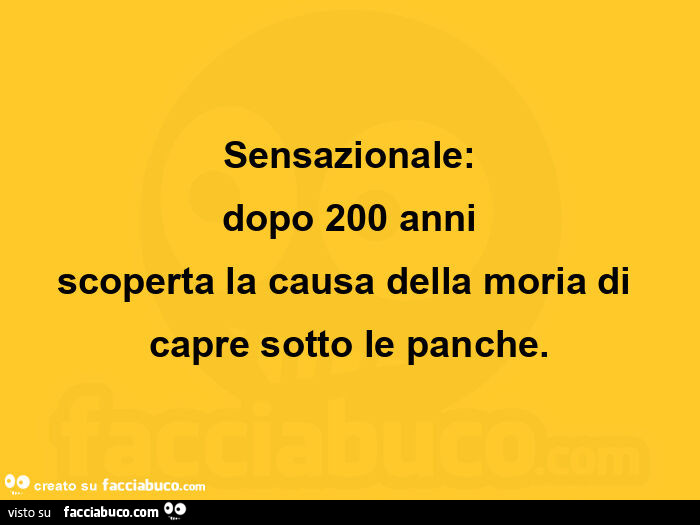 Sensazionale: dopo 200 anni scoperta la causa della moria di capre sotto le panche