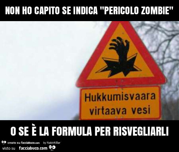 Non ho capito se indica "pericolo zombie" o se è la formula per risvegliarli