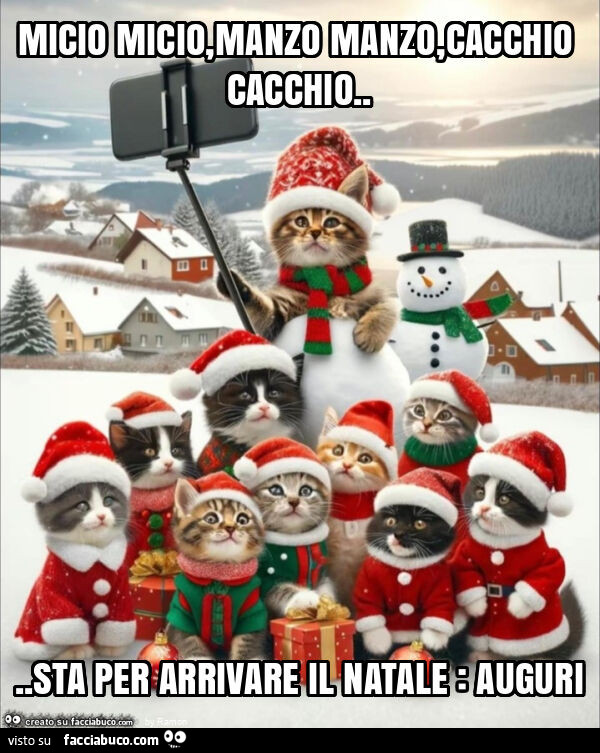 Micio micio, manzo manzo, cacchio cacchio&hellip; sta per arrivare il natale: auguri