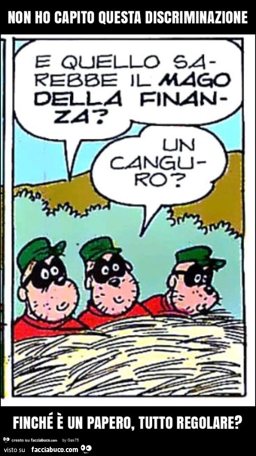 Non ho capito questa discriminazione finché è un papero, tutto regolare?