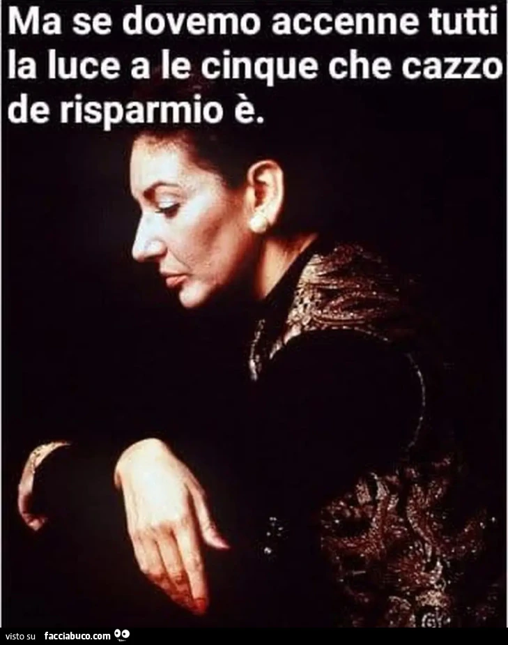 Ma se dovemo accenne tutti la luce a le cinque che cazzo de risparmio è